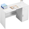 image:imageVEVOR Small Desk with Drawers Kids Desk for Bedroom Wooden Simple Study Table for Drawing Reading Writing Rectangle MDF Furniture Study Storage Table for Home Office White  Wood4134D x 1732W x 2957H
