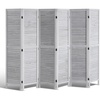 image:imageVEVOR Wood Room Divider 4 Panel Folding Privacy Screen 669 Inches Tall Indoor Wooden Partition Portable Decoration Screen for Room Separation Home Office Restaurant amp Bedroom Light GreyLight Grey