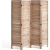 image:imageVEVOR Wood Room Divider 4 Panel Folding Privacy Screen 669 Inches Tall Indoor Wooden Partition Portable Decoration Screen for Room Separation Home Office Restaurant amp Bedroom Light GreyNatural