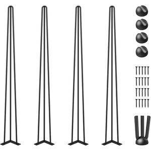 image:imageHappybuy Hairpin Table Legs 36 in Black Set of 4 Desk Legs 220 lbs Load Capacity Each Leg Hairpin Desk Legs 3 Rods for Bench Desk Dining End Table Chairs Carbon Steel DIY Heavy Duty Furniture Legs