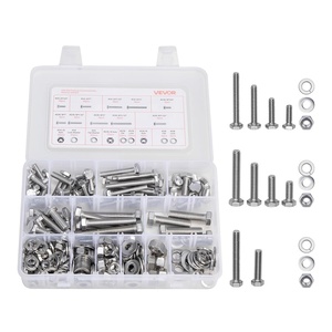 image:imageVEVOR 1110 Pcs Bolts and Nuts Assortment Kit Imperial Machine Screws and Flat Washers Stainless Steel 1024832256632440 for FurnitureEquipmentVehicle Assembly Silver246 PCS  Imperial 1420  51618  3816
