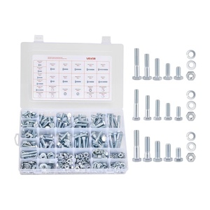 image:imageVEVOR 1110 Pcs Bolts and Nuts Assortment Kit Imperial Machine Screws and Flat Washers Stainless Steel 1024832256632440 for FurnitureEquipmentVehicle Assembly Silver566 PCS  Imperial 1420  51618  3816