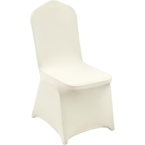 image:imageVEVOR 200 Pcs FlatFront Chair Covers Polyester Spandex Chair Cover Stretch Slipcovers Wedding Holiday Banquet Party Celebration Dining WhiteBeigeb
