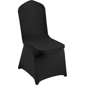 image:imageVEVOR 200 Pcs FlatFront Chair Covers Polyester Spandex Chair Cover Stretch Slipcovers Wedding Holiday Banquet Party Celebration Dining WhiteBlacka