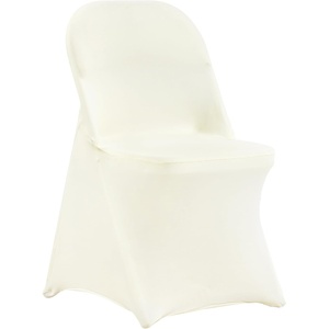 image:imageVEVOR 200 Pcs FlatFront Chair Covers Polyester Spandex Chair Cover Stretch Slipcovers Wedding Holiday Banquet Party Celebration Dining WhiteIvoryc