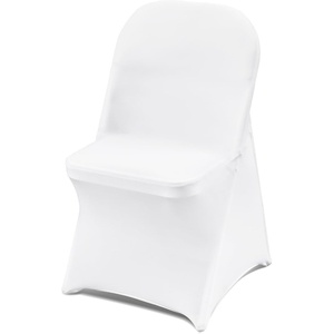 image:imageVEVOR 200 Pcs FlatFront Chair Covers Polyester Spandex Chair Cover Stretch Slipcovers Wedding Holiday Banquet Party Celebration Dining WhiteWhite