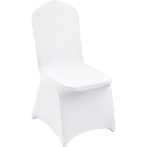image:imageVEVOR 200 Pcs FlatFront Chair Covers Polyester Spandex Chair Cover Stretch Slipcovers Wedding Holiday Banquet Party Celebration Dining WhiteWhitea