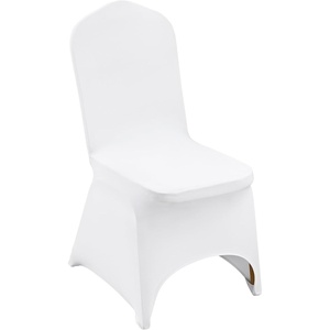 image:imageVEVOR 200 Pcs FlatFront Chair Covers Polyester Spandex Chair Cover Stretch Slipcovers Wedding Holiday Banquet Party Celebration Dining WhiteWhiteb