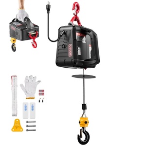 image:imageVEVOR 3in1 Electric Hoist Winch 1100 lbs Capacity 1500W Portable Electric Power Winch 25 ft Lifting Height 164 ftmin with Manual Wired amp Wireless Remote Control for Factory Warehouss GarageBlack