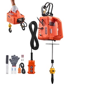 image:imageVEVOR 3in1 Electric Hoist Winch 1100 lbs Capacity 1500W Portable Electric Power Winch 25 ft Lifting Height 164 ftmin with Manual Wired amp Wireless Remote Control for Factory Warehouss GarageOrange