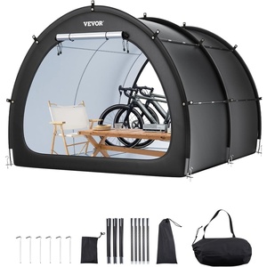 image:imageVEVOR Bike Storage Tent 5 Bikes Outdoor Spacious Bike Storage Tent with Ventilated Window Waterproof FanShaped Bike Tent with High Strength Fiberglass amp Dual Zippers Fit for BicycleBlack Curved top  XXL for 45 Bikes