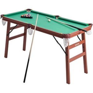 image:imageVEVOR Folding Pool TablePortable Billiards Tables Foldable SpaceSaving Entertainment Game Set Includes Ball Cue Rack Chalk Brush Brown with Bule Cloth for Family Use Recreation RoomGreen