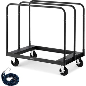 image:imageVEVOR Folding Table Cart Heavy Duty Table Dolly 1800 lbs Steel Panel Truck Cart with 5 inch Swivel Casters Lumber Drywall Dolly with Straps for Party Events Hotel Factory Warehouse1800 LBS