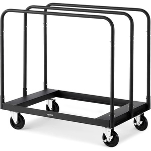 image:imageVEVOR Folding Table Cart Heavy Duty Table Dolly 1800 lbs Steel Panel Truck Cart with 5 inch Swivel Casters Lumber Drywall Dolly with Straps for Party Events Hotel Factory Warehouse1500 LBS
