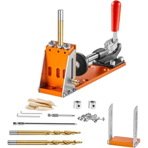 image:imageVEVOR Pocket Hole Jig 56 Pcs Mini Jig Pocket Hole System with 9 Cclamp Step Drill Wrench Drill Stop Ring Square Drive Bit and Screws for DIY Carpentry ProjectsPro