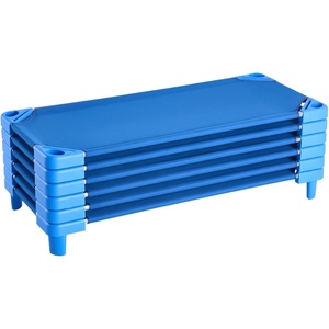 image:imageVEVOR Stackable Kiddie Cot 6 Pack Portable Toddler Nap Cots Standard Size 52 L x 23 W Daycare Cots for Kids Preschool Classroom Daycare Beds for Sleeping Resting Naptime Blue52 L x 23 W  6Pcs