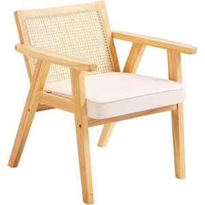 image:imageVEVOR Wooden Folding Chairs with Cushion Set of 2 Portable Foldable Cushion Chair with Wooden Frame Modern Padded Dining Chair for Kitchen Office Wedding Party Dining Room Easy Assembly BeigeNatural