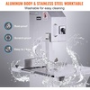 image:imageCommercial Electric Meat Bandsaw 1500W Stainless Steel Countertop Bone Sawing Machine Workbeach 193 x 15 01679 Inch Cutting Thickness Frozen Meat Cutter with 6 Blades for Rib Pork BeefCountertop 2200W