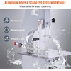 image:imageCommercial Electric Meat Bandsaw 1500W Stainless Steel Countertop Bone Sawing Machine Workbeach 193 x 15 01679 Inch Cutting Thickness Frozen Meat Cutter with 6 Blades for Rib Pork BeefVertical 1500W