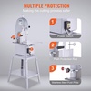 image:imageCommercial Electric Meat Bandsaw 1500W Stainless Steel Countertop Bone Sawing Machine Workbeach 193 x 15 01679 Inch Cutting Thickness Frozen Meat Cutter with 6 Blades for Rib Pork BeefVertical 1500W