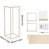 image:imageVEVOR 10PCS 315inch High Wedding Flower Stand With Acrylic LaminateMetal Vase Column Geometric Centerpiece Stands Gold Rectangular Floral Display Rack for Events Reception Party Decoration