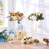 image:imageVEVOR 10PCS 315inch High Wedding Flower Stand With Acrylic LaminateMetal Vase Column Geometric Centerpiece Stands Gold Rectangular Floral Display Rack for Events Reception Party Decoration