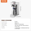 image:imageVEVOR 12 Cups Commercial Drip Coffee Maker Coffee Maker Machine with Thermal Carafe to Keep Warm or Cold Stainless Steel Pour Over Coffee Brewer for Restaurant Office Cafe
