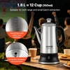 image:imageVEVOR 12Cup Electric Percolator Coffee Pot 304 Stainless Steel Body Coffee Percolator with Keep Warm Function amp HeatResistant Handle Classic Coffee Maker Quick Brew amp EasyPour Spout Silver