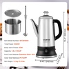 image:imageVEVOR 12Cup Electric Percolator Coffee Pot 304 Stainless Steel Body Coffee Percolator with Keep Warm Function amp HeatResistant Handle Classic Coffee Maker Quick Brew amp EasyPour Spout Silver