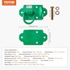 image:imageVEVOR 38 Tractor Bucket Hooks with Tie Down Ring Grade 70 Forged Steel 2 Pack BoltOn Grab Hook with Back Plates Compatible for Tractor Bucket RV UTV Truck Maximum Break Strength 15000 lbs Green2PCS Split