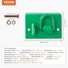image:imageVEVOR 38 Tractor Bucket Hooks with Tie Down Ring Grade 70 Forged Steel 2 Pack BoltOn Grab Hook with Back Plates Compatible for Tractor Bucket RV UTV Truck Maximum Break Strength 15000 lbs Green2PCS Integrated