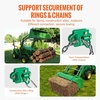 image:imageVEVOR 38 Tractor Bucket Hooks with Tie Down Ring Grade 70 Forged Steel 2 Pack BoltOn Grab Hook with Back Plates Compatible for Tractor Bucket RV UTV Truck Maximum Break Strength 15000 lbs Green2PCS Split