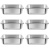 image:imageVEVOR 6 Pack Stainless Steel Hotel Pans  12 Size 6Inch Deep 08mm Thick AntiJam Commercial Food Pans for Steam Tables Restaurants Catering amp Industrial Use4 deep