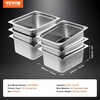 image:imageVEVOR 6 Pack Stainless Steel Hotel Pans  12 Size 6Inch Deep 08mm Thick AntiJam Commercial Food Pans for Steam Tables Restaurants Catering amp Industrial Use6 Inch Deep Thickened