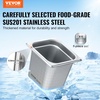 image:imageVEVOR 6 Pack Stainless Steel Hotel Pans  12 Size 6Inch Deep 08mm Thick AntiJam Commercial Food Pans for Steam Tables Restaurants Catering amp Industrial Use6 Inch Deep Thickened