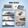 image:imageVEVOR 6 Pack Stainless Steel Hotel Pans  12 Size 6Inch Deep 08mm Thick AntiJam Commercial Food Pans for Steam Tables Restaurants Catering amp Industrial Use6 Inch Deep Thickened