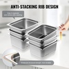 image:imageVEVOR 6 Pack Stainless Steel Hotel Pans  12 Size 6Inch Deep 08mm Thick AntiJam Commercial Food Pans for Steam Tables Restaurants Catering amp Industrial Use6 Inch Deep Thickened
