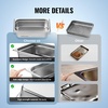 image:imageVEVOR 6 Pack Stainless Steel Hotel Pans  12 Size 6Inch Deep 08mm Thick AntiJam Commercial Food Pans for Steam Tables Restaurants Catering amp Industrial Use4 Inch Deep Thickened