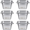 image:imageVEVOR 6 Pack Stainless Steel Hotel Pans  12 Size 6Inch Deep 08mm Thick AntiJam Commercial Food Pans for Steam Tables Restaurants Catering amp Industrial Use4 Inch Deep