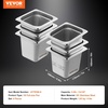image:imageVEVOR 6 Pack Stainless Steel Hotel Pans  12 Size 6Inch Deep 08mm Thick AntiJam Commercial Food Pans for Steam Tables Restaurants Catering amp Industrial Use6 Inch Deep Thickened