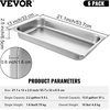 image:imageVEVOR 6 Pack Stainless Steel Hotel Pans  12 Size 6Inch Deep 08mm Thick AntiJam Commercial Food Pans for Steam Tables Restaurants Catering amp Industrial Use25 Inch Deep