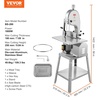image:imageVEVOR Commercial Electric Meat Bandsaw 650W Stainless Steel Countertop Bone Sawing Machine Workbeach 124 x 181 433 Inch Max Cutting Thickness Frozen Meat Cutter for Rib Pork Beef1800W