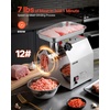 image:imageVEVOR Commercial Electric Meat Grinder 7 lbsmin Capacity 12 Industrial Meat Mincer with 2 Stainless Steel Blades 2 Grinding Plates 850W HeavyDuty Sausage Maker Stuffer for Kitchen Restaurant420 LbsH