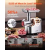 image:imageVEVOR Commercial Electric Meat Grinder 7 lbsmin Capacity 12 Industrial Meat Mincer with 2 Stainless Steel Blades 2 Grinding Plates 850W HeavyDuty Sausage Maker Stuffer for Kitchen Restaurant5 LbsM