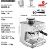 image:imageVEVOR Espresso Machine Builtin Grinder 15 Bar SemiAutomatic Espresso Coffee Maker with Milk Frother Steam Wand PID Control System for Cappuccino Latte Machiato