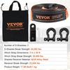 image:imageVEVOR OffRoad Recovery Kit 3 x 30 Tow Straps Heavy Duty with Hooks 30000 lbs Winch Strap Kit 44092 lbs DRing Shackles Shackle Receiver Snatch Block Pulley Gloves Storage Bag for ATV Jeep5piece set