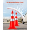 image:imageVEVOR Safety Cones 12 x 28 Traffic Cones PVC Orange Construction Cones 2 Reflective Collars Traffic Cones with Weighted Base and HandHeld Ring Used for Traffic Control Driveway Road Parking12