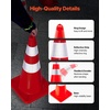 image:imageVEVOR Safety Cones 12 x 28 Traffic Cones PVC Orange Construction Cones 2 Reflective Collars Traffic Cones with Weighted Base and HandHeld Ring Used for Traffic Control Driveway Road Parking6