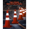 image:imageVEVOR Safety Cones 12 x 28 Traffic Cones PVC Orange Construction Cones 2 Reflective Collars Traffic Cones with Weighted Base and HandHeld Ring Used for Traffic Control Driveway Road Parking6