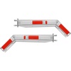 image:imageVEVOR Stainless Steel Angled Spring Loaded Mud Flap Hangers 212 Bolt Spacing Mudflap Hangers for Semi Trucks 1 Pair Heavy Duty Semi Truck Mud Flap Hanger Set with Reflective Strips Silver212